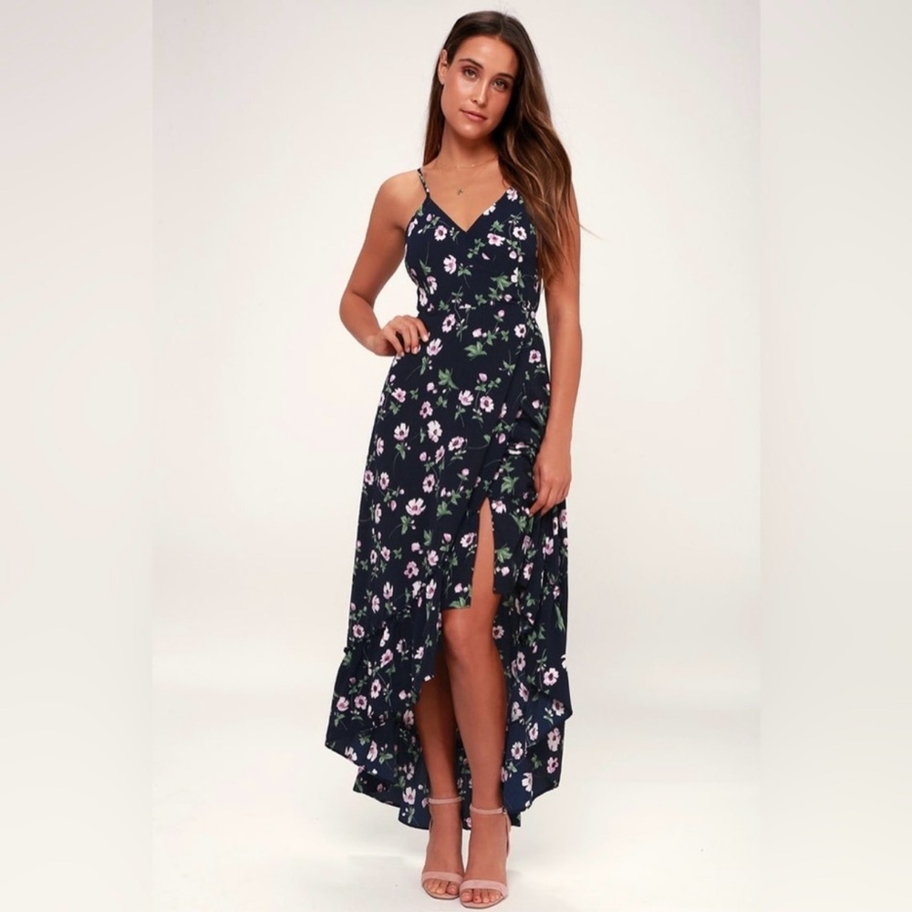 Lulus Blue Floral Dress